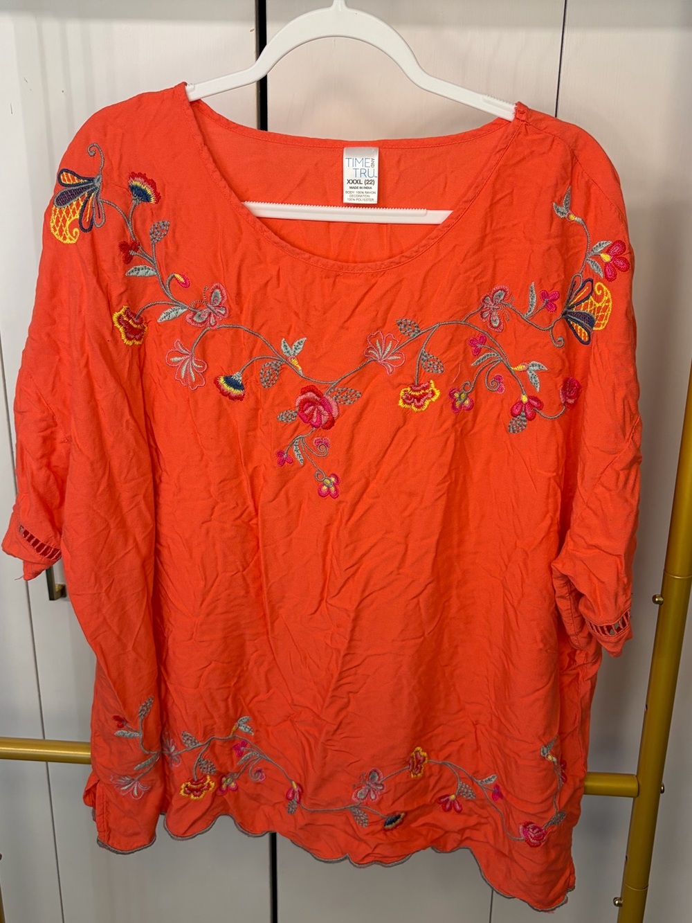 Coral Embroidered Shirt